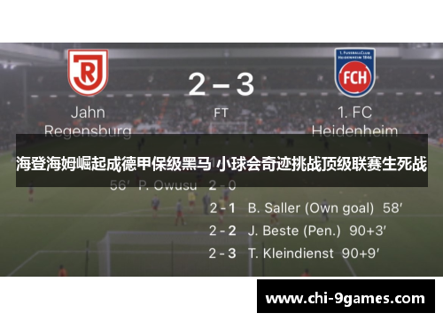 海登海姆崛起成德甲保级黑马 小球会奇迹挑战顶级联赛生死战